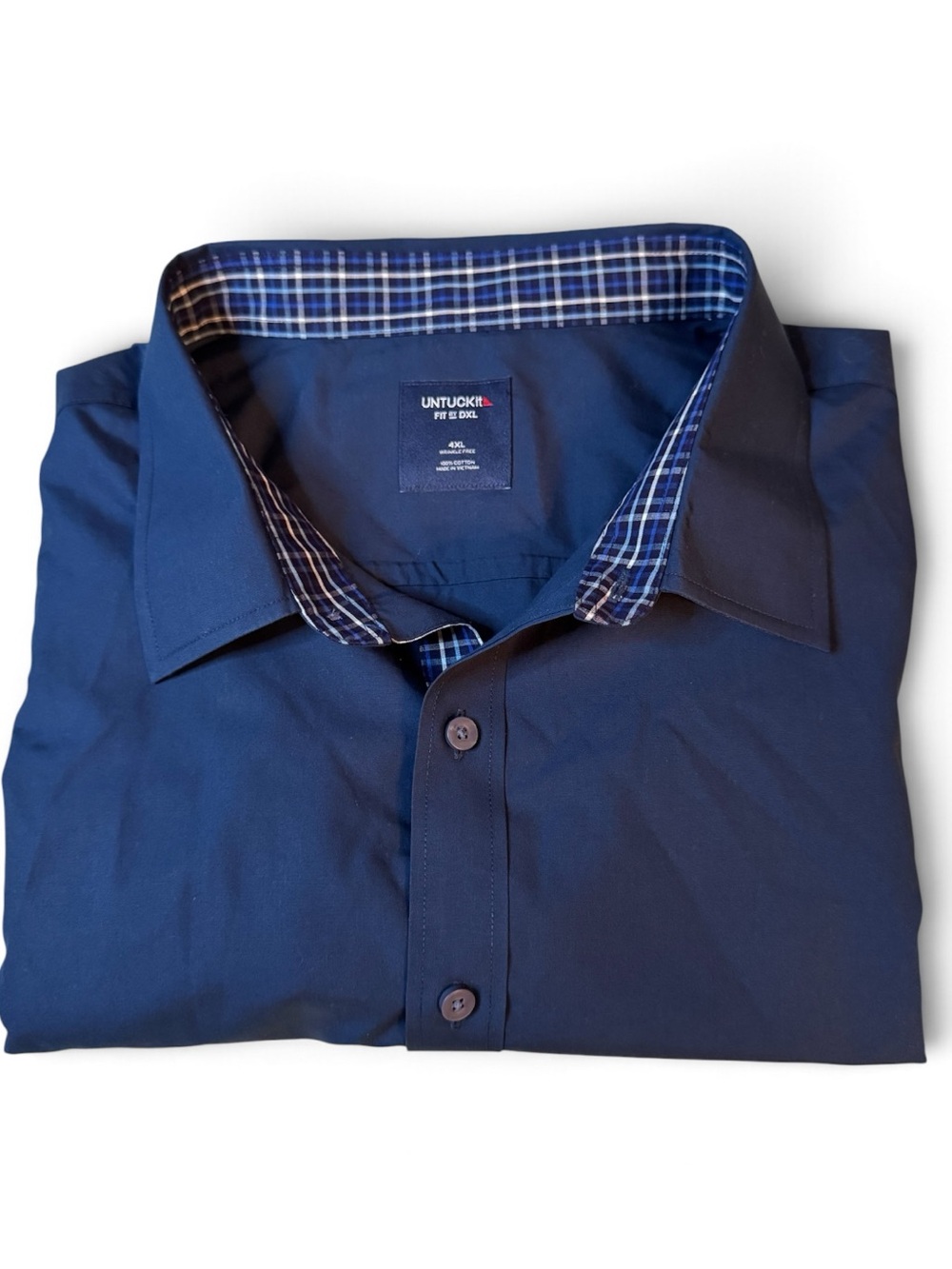 UNTUCKit Fit by DXL Roberts Navy Wrinkle-Free Shirt – Men’s 4XL